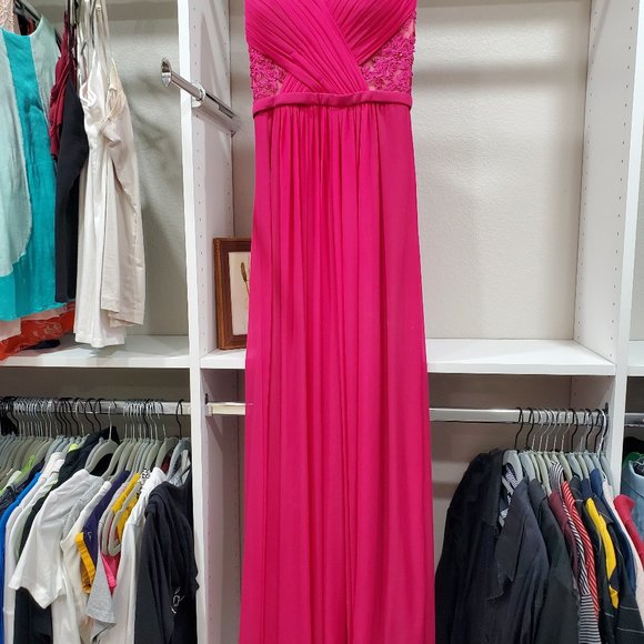 La Femme Dresses & Skirts - Pink Strapless Prom Dress Beaded Bodice